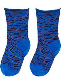 Chaussettes à rayures horizontales bleues Kenzo