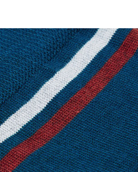 Chaussettes à rayures horizontales bleues John Smedley