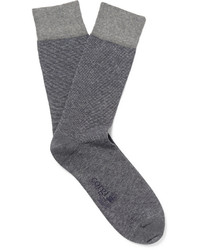 Chaussettes à rayures horizontales gris foncé Corgi