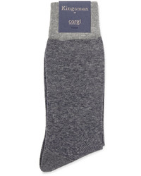 Chaussettes à rayures horizontales gris foncé Corgi