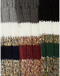 Chaussettes à rayures horizontales grises Asos