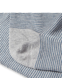Chaussettes à rayures horizontales grises John Smedley
