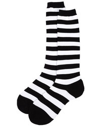 Chaussettes à rayures horizontales noires et blanches