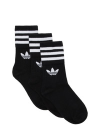 Chaussettes à rayures horizontales noires et blanches adidas Originals