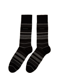 Chaussettes à rayures horizontales noires BOSS