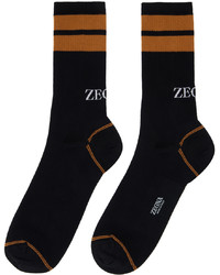 Chaussettes à rayures horizontales noires Zegna