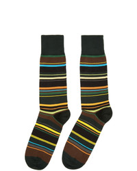 Chaussettes à rayures horizontales olive Paul Smith