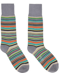 Chaussettes à rayures horizontales olive Paul Smith