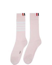 Chaussettes à rayures horizontales roses Thom Browne