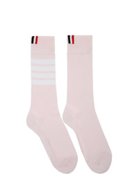 Chaussettes à rayures horizontales roses Thom Browne