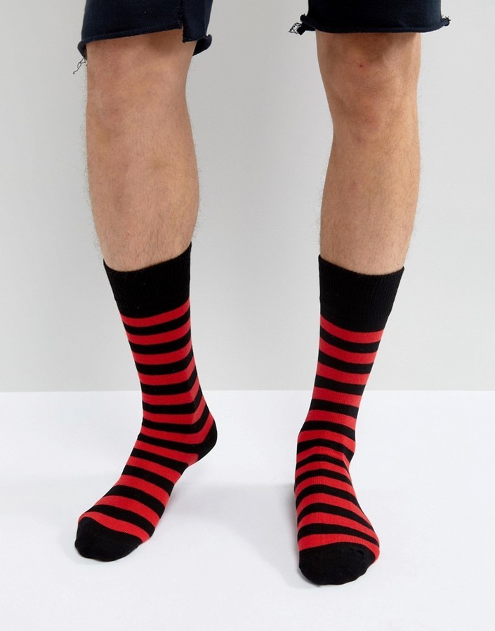 Chaussettes à rayures horizontales rouges Dr. Martens, €4
