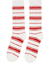 Chaussettes à rayures horizontales rouges SOCKSSS
