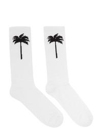 Chaussettes blanches et noires Palm Angels