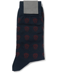 Chaussettes bleu marine Alexander McQueen