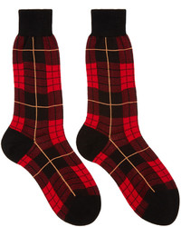 Chaussettes écossaises bordeaux