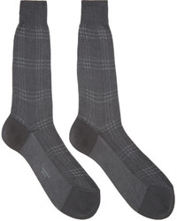 Chaussettes écossaises gris foncé
