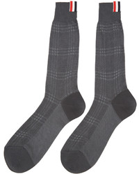 Chaussettes écossaises gris foncé Thom Browne