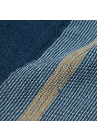 Chaussettes en laine à rayures horizontales bleues Pantherella