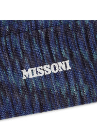 Chaussettes en laine bleu marine Missoni