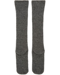 Chaussettes en laine en tricot gris foncé Isabel Benenato