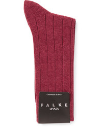 Chaussettes en laine en tricot rouges Falke