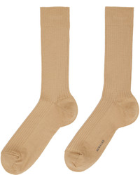 Chaussettes en laine marron clair Auralee