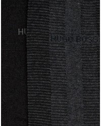 Chaussettes en laine noires Hugo Boss