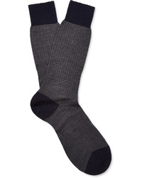 Chaussettes en laine pourpre foncé Pantherella