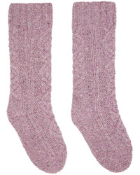 Chaussettes en laine pourpres