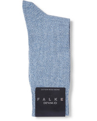 Chaussettes en tricot bleu clair Falke
