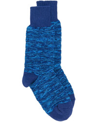 Chaussettes en tricot bleues Issey Miyake