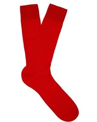 Chaussettes en tricot rouges