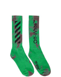 Chaussettes imprimé tie-dye vertes