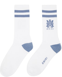 Chaussettes imprimées blanc et bleu Amiri