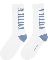 Chaussettes imprimées blanc et bleu Amiri