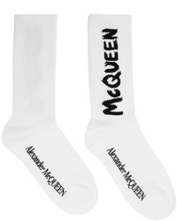 Chaussettes imprimées blanches et noires Alexander McQueen
