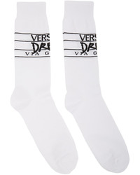 Chaussettes imprimées blanches et noires Versace