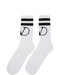 Chaussettes imprimées blanches et noires Valentino