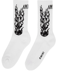 Chaussettes imprimées blanches et noires Amiri