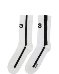 Chaussettes imprimées blanches et noires Y-3