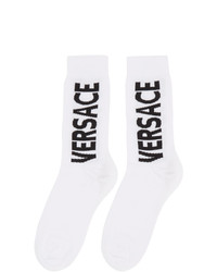 Chaussettes imprimées blanches et noires Versace