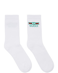 Chaussettes imprimées blanches Gucci