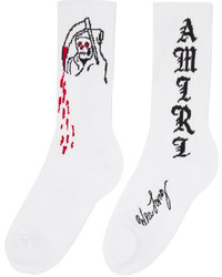 Chaussettes imprimées blanches Amiri