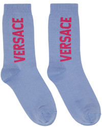 Chaussettes imprimées bleu clair Versace