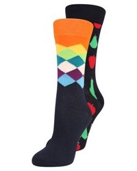 Chaussettes imprimées bleu marine Happy Socks