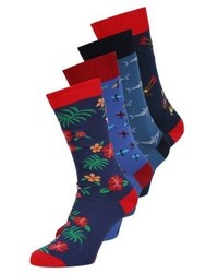 Chaussettes imprimées bleu marine Jimmy Lion