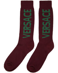 Chaussettes imprimées bordeaux Versace