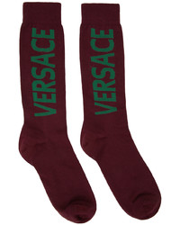 Chaussettes imprimées bordeaux Versace