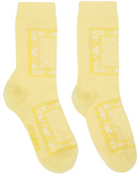 Chaussettes imprimées cachemire jaunes Jacquemus