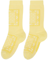 Chaussettes imprimées cachemire jaunes Jacquemus